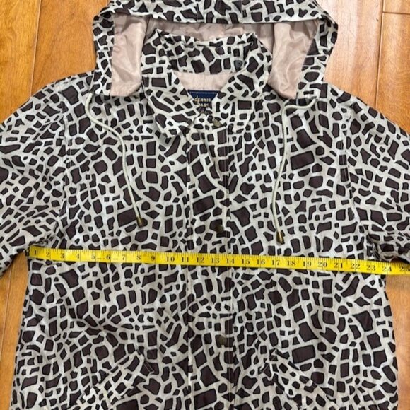 VTG‎ Dennis Basso Womens Silk Jacket Animal Print Size XL Removable Hood Classic - Picture 13 of 14